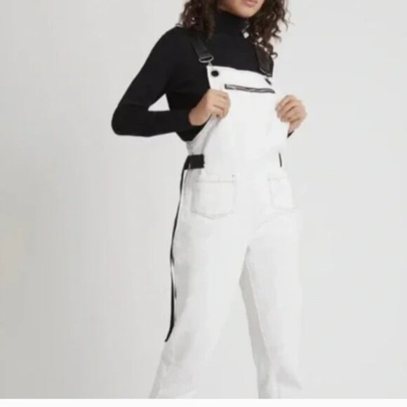 Choosy Women’s Overalls - White & Black - Size Small- NWT - Picture 4 of 5